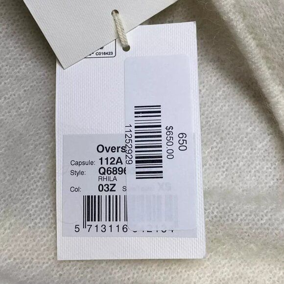 NEW MALENE BIRGER Womens Sweater Ivory Size XS Rhila V-Neck Pullover Long Sleeve - Picture 8 of 11